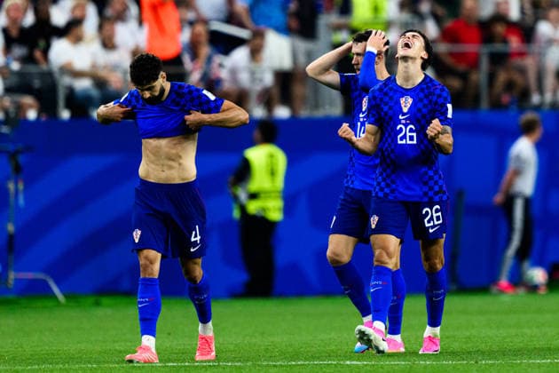 260617 Petar Musa of Croatia celebrates scoring 2-2 during the FIFA World Cup, WM, Weltmeisterschaft, Fussball 2026 football match between England and Croatia on June 17, 2026 in Dallas. Photo: Joel Marklund BILDBYRAN kod JM JM0826 bbeng fotboll football soccer fotball vm fotbolls-vm fotball-vm fotbolls-vm 2026 fifa world cup 2026 england kroatien croatia jubel