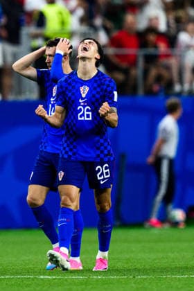 260617 Petar Musa of Croatia celebrates scoring 2-2 during the FIFA World Cup, WM, Weltmeisterschaft, Fussball 2026 football match between England and Croatia on June 17, 2026 in Dallas. Photo: Joel Marklund BILDBYRAN kod JM JM0826 bbeng fotboll football soccer fotball vm fotbolls-vm fotball-vm fotbolls-vm 2026 fifa world cup 2026 england kroatien croatia jubel