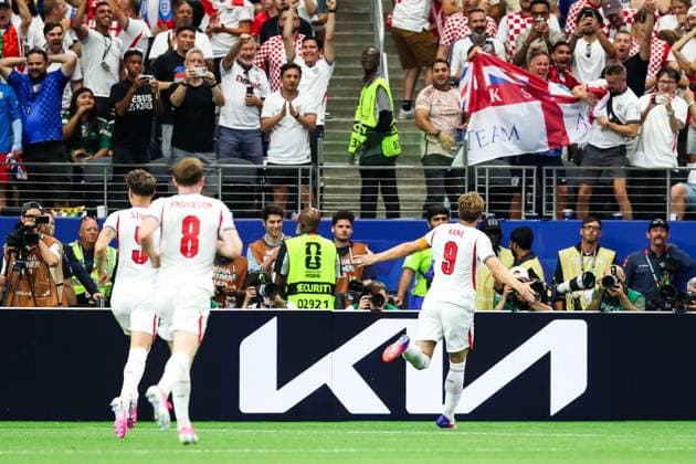 RECORD DATE NOT STATED FIFA World Cup, WM, Weltmeisterschaft, Fussball 2026 - Group L - England v Croatia Harry Kane player of England celebrates his second goal during the match between England and Croatia in the first round of Group L of the 2026 FIFA World Cup group stage at Dallas Stadium, in Texas, United States, on Wednesday, June 17, 2026.(Foto: William Volcov Brazil Photo Press IMAGO) Sports Arlington TX United States of America Copyright: xWILLIAMxVOLCOVx