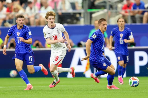 England v Croatia: Group L - FIFA World Cup, WM, Weltmeisterschaft, Fussball 2026 Mario Pasalic of Croatia controls the ball during the FIFA World Cup 2026 Group L match between England and Croatia at Dallas Stadium on June 17, 2026 in Dallas, Texas.  SanjinxStrukic PIXSELL
