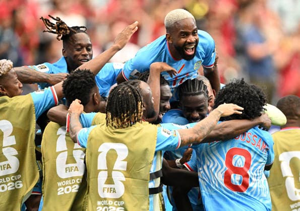 (260618) -- HOUSTON, June 18, 2026 -- Players of the Democratic Republic of the Congo (DRC) celebrate a goal during the group K match between Portugal and the Democratic Republic of the Congo (DRC) at the 2026 FIFA World Cup, WM, Weltmeisterschaft, Fussball at Houston Stadium in Houston, the United States, June 17, 2026. ) (SP)U.S.-HOUSTON-FOOTBALL-FIFA WORLD CUP-GROUP K-POR VS COD XiaoxYijiu 
