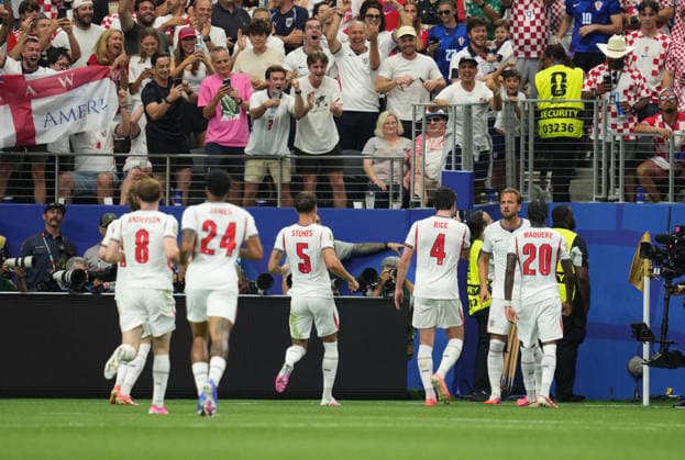 Harry Kane (England) scores and celebrates his teams second goal during England and Croatia, Group L FIFA World Cup, WM, Weltmeisterschaft, Fussball 2026, Dallas Stadium, Arlington, United States on June 17, 2026. Thor Wegner DeFodi Images. (Photo by DeFodi Images) -