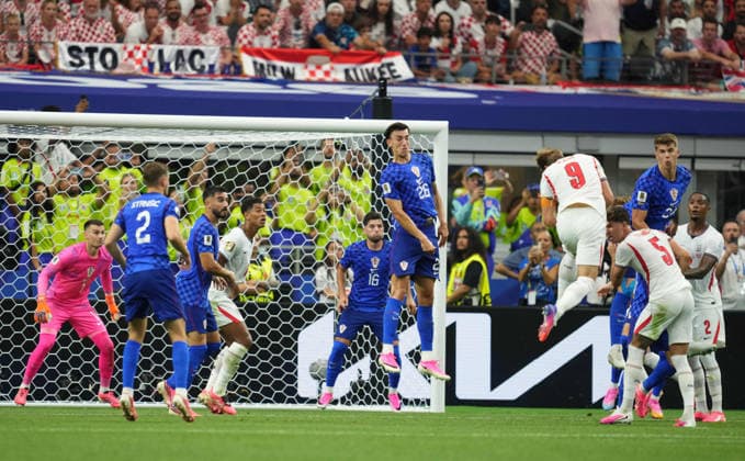 Harry Kane (England) scores and celebrates his teams second goal during England and Croatia, Group L FIFA World Cup, WM, Weltmeisterschaft, Fussball 2026, Dallas Stadium, Arlington, United States on June 17, 2026. Thor Wegner DeFodi Images. (Photo by DeFodi Images) -