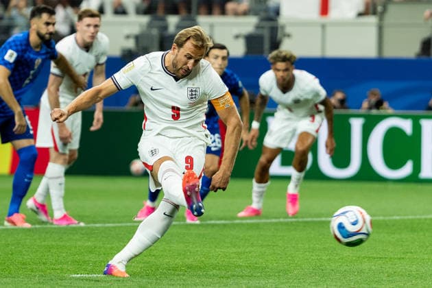 Harry Kane of England shoots for goal during a FIFA Men’s World Cup 2026 Group Stage football match between England and Croatia at Dallas Stadium, in Arlington on June 17th 2026 (Photo by Richard Callis SPP)  Copyright: xRichardxCallis SPPx Sportspressphoto_SPR168879