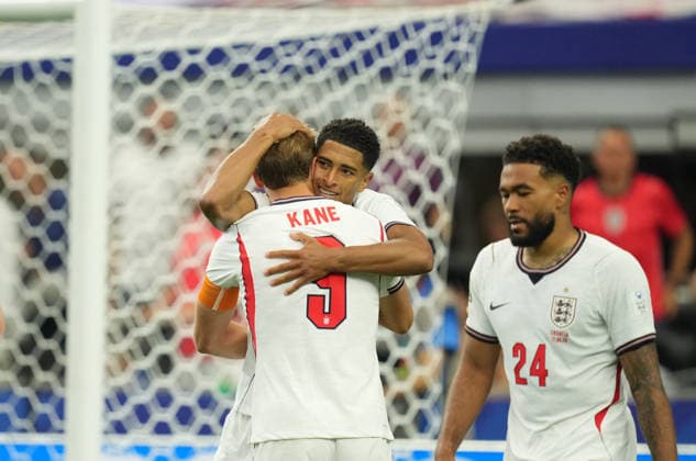 Jude Bellingham (England) scores and celebrates his teams third goal during England and Croatia, Group L FIFA World Cup, WM, Weltmeisterschaft, Fussball 2026, Dallas Stadium, Arlington, United States on June 17, 2026. Thor Wegner DeFodi Images. (Photo by DeFodi Images) -