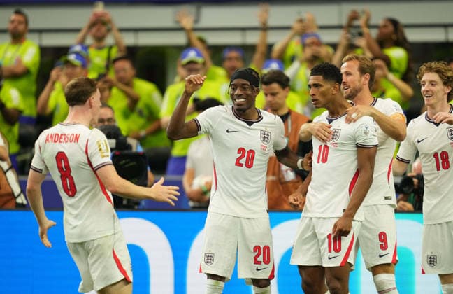 Jude Bellingham (England) scores and celebrates his teams third goal during England and Croatia, Group L FIFA World Cup, WM, Weltmeisterschaft, Fussball 2026, Dallas Stadium, Arlington, United States on June 17, 2026. Thor Wegner DeFodi Images. (Photo by DeFodi Images) -
