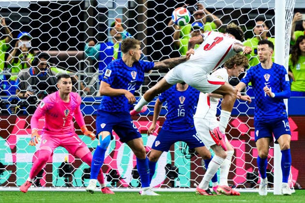 260617 Nico Oreilly and Anthony Gordon of England and goalkeeper Dominik Livakovic, Luka Vuskovic and Martin Baturina of Croatia during the FIFA World Cup, WM, Weltmeisterschaft, Fussball 2026 football match between England and Croatia on June 17, 2026 in Dallas. Photo: Joel Marklund BILDBYRAN kod JM JM0826 bbeng fotboll football soccer fotball vm fotbolls-vm fotball-vm fotbolls-vm 2026 fifa world cup 2026 england kroatien croatia