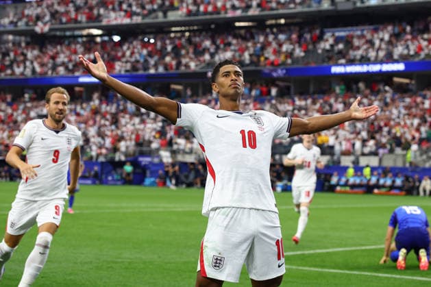FIFA World Cup, WM, Weltmeisterschaft, Fussball 2026: England v Croatia DALLAS, USA - 17th June 2026: Jude Bellingham of England celebrates scoring his side s third goal during the FIFA World Cup 2026 Group L match between England and Croatia at Dallas Stadium Dallas Dallas Stadium United States of America Copyright: xCraigxMercerx xPeakxActionxPhotosx