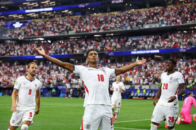 FIFA World Cup, WM, Weltmeisterschaft, Fussball 2026: England v Croatia DALLAS, USA - 17th June 2026: Jude Bellingham of England celebrates scoring his side s third goal during the FIFA World Cup 2026 Group L match between England and Croatia at Dallas Stadium Dallas Dallas Stadium United States of America Copyright: xCraigxMercerx xPeakxActionxPhotosx