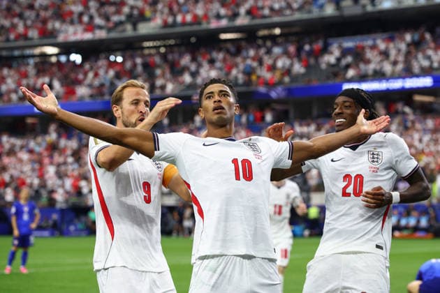 FIFA World Cup, WM, Weltmeisterschaft, Fussball 2026: England v Croatia DALLAS, USA - 17th June 2026: Jude Bellingham of England celebrates scoring his side s third goal during the FIFA World Cup 2026 Group L match between England and Croatia at Dallas Stadium Dallas Dallas Stadium United States of America Copyright: xCraigxMercerx xPeakxActionxPhotosx