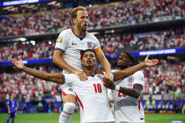 FIFA World Cup, WM, Weltmeisterschaft, Fussball 2026: England v Croatia DALLAS, USA - 17th June 2026: Jude Bellingham of England celebrates scoring his side s third goal during the FIFA World Cup 2026 Group L match between England and Croatia at Dallas Stadium Dallas Dallas Stadium United States of America Copyright: xCraigxMercerx xPeakxActionxPhotosx