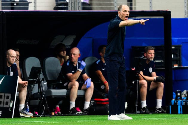 260617 Head coach Thomas Tuchel of England during the FIFA World Cup, WM, Weltmeisterschaft, Fussball 2026 football match between England and Croatia on June 17, 2026 in Dallas. Photo: Joel Marklund BILDBYRAN kod JM JM0826 bbeng fotboll football soccer fotball vm fotbolls-vm fotball-vm fotbolls-vm 2026 fifa world cup 2026 england kroatien croatia