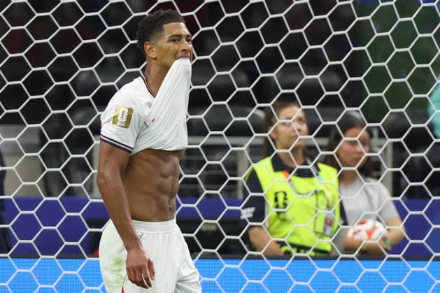 England s Jude Bellingham reacts during a Group L match of the 2026 FIFA World Cup, WM, Weltmeisterschaft, Fussball between England and Croatia at AT&T Stadium in Dallas, USA, 17 June 2026. FIFA World Cup 2026: England - Croatia !ACHTUNG: NUR REDAKTIONELLE NUTZUNG!  Copyright: xKennethxFernándezx GR3507 20260617-55020628032_1