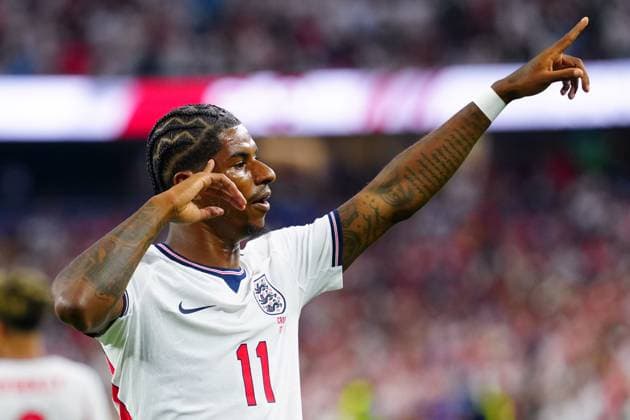 Marcus Rashford celebrates scoring for England England v Croatia, 2026 FIFA World Cup, WM, Weltmeisterschaft, Fussball Group L, Football, Dallas Stadium, Arlington, Texas, USA - 17 Jun 2026Arlington Dallas Stadium Texas (TX) United States of America EDITORIAL USE ONLY No use with unauthorised audio, video, data, fixture lists, club league logos or live services. Online in-match use limited to 120 images, no video emulation. No use in betting, games or single club league player publications.  Copyright: xJavierxGarcia Shutterstockx 16928920ec