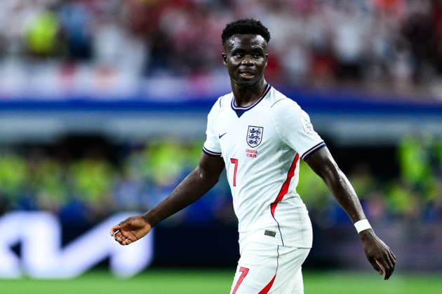 260617 Bukayo Saka of England during the FIFA World Cup, WM, Weltmeisterschaft, Fussball 2026 football match between England and Croatia on June 17, 2026 in Dallas. Photo: Joel Marklund BILDBYRAN kod JM JM0826 bbeng fotboll football soccer fotball vm fotbolls-vm fotball-vm fotbolls-vm 2026 fifa world cup 2026 england kroatien croatia