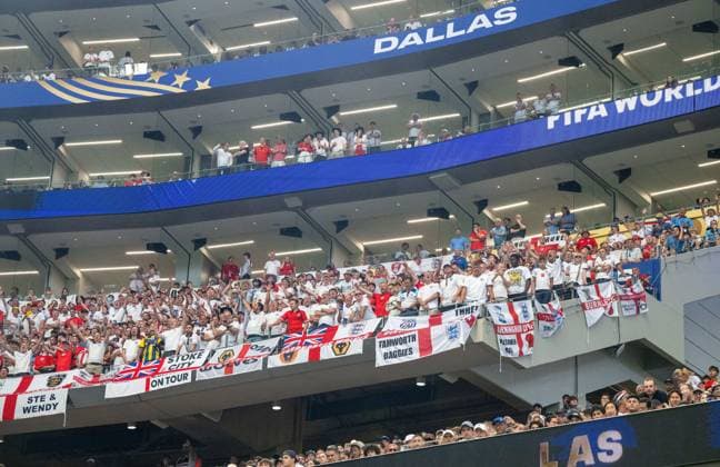 Fußball, Herren, FIFA World Cup, WM, Weltmeisterschaft, Fussball 2026 in Mexiko, Kanada und USA, Spiel in Dallas (Gruppe L, 1. Spieltag), England - Kroatien, Fans von England, 17.06. 2026,