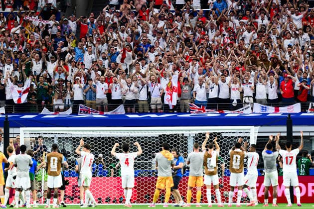 260617 Fans of England celebrate after the FIFA World Cup, WM, Weltmeisterschaft, Fussball 2026 football match between England and Croatia on June 17, 2026 in Dallas. Photo: Joel Marklund BILDBYRAN kod JM JM0826 bbeng fotboll football soccer fotball vm fotbolls-vm fotball-vm fotbolls-vm 2026 fifa world cup 2026 england kroatien croatia jubel publik