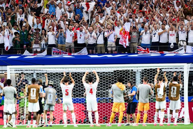 260617 Fans of England celebrate after the FIFA World Cup, WM, Weltmeisterschaft, Fussball 2026 football match between England and Croatia on June 17, 2026 in Dallas. Photo: Joel Marklund BILDBYRAN kod JM JM0826 bbeng fotboll football soccer fotball vm fotbolls-vm fotball-vm fotbolls-vm 2026 fifa world cup 2026 england kroatien croatia jubel publik
