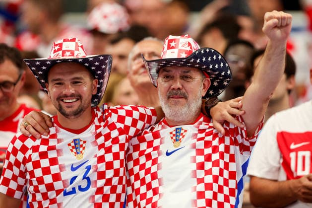 England v Croatia: Group L - FIFA World Cup, WM, Weltmeisterschaft, Fussball 2026 Fans of Croatia cheers during the FIFA World Cup 2026 Group L match between England and Croatia at Dallas Stadium on June 17, 2026 in Dallas, Texas.  SanjinxStrukic PIXSELL