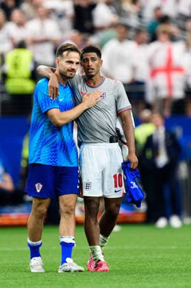 260617 Marin Pongracic of Croatia and Jude Bellingham of England during the FIFA World Cup, WM, Weltmeisterschaft, Fussball 2026 football match between England and Croatia on June 17, 2026 in Dallas. Photo: Joel Marklund BILDBYRAN kod JM JM0826 bbeng fotboll football soccer fotball vm fotbolls-vm fotball-vm fotbolls-vm 2026 fifa world cup 2026 england kroatien croatia