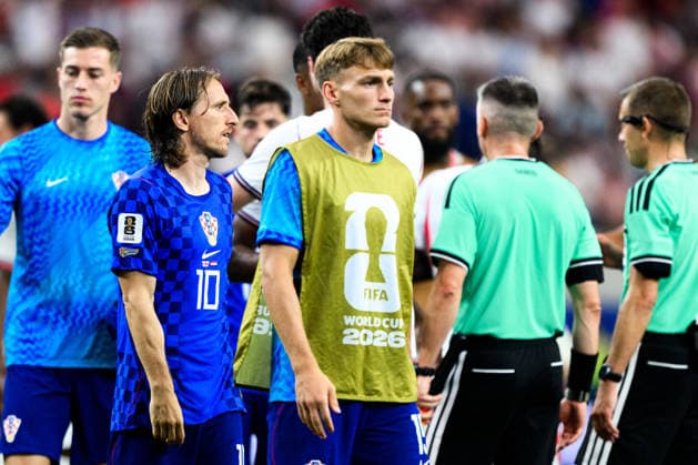 260617 Luka Modric of Croatia looks dejected after the FIFA World Cup, WM, Weltmeisterschaft, Fussball 2026 football match between England and Croatia on June 17, 2026 in Dallas. Photo: Joel Marklund BILDBYRAN kod JM JM0826 bbeng fotboll football soccer fotball vm fotbolls-vm fotball-vm fotbolls-vm 2026 fifa world cup 2026 england kroatien croatia depp