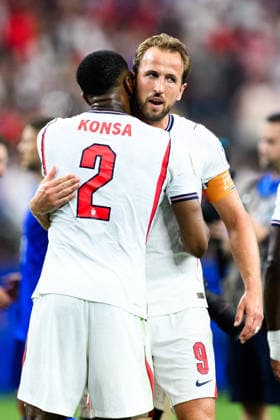 260617 Ezri Konsa and Harry Kane of England after the FIFA World Cup, WM, Weltmeisterschaft, Fussball 2026 football match between England and Croatia on June 17, 2026 in Dallas. Photo: Joel Marklund BILDBYRAN kod JM JM0826 bbeng fotboll football soccer fotball vm fotbolls-vm fotball-vm fotbolls-vm 2026 fifa world cup 2026 england kroatien croatia