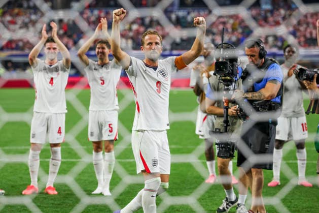 England v Croatia, FIFA World Cup, WM, Weltmeisterschaft, Fussball 2026 England forward Harry Kane (9) celebrates after winning 4-2 England v Croatia FIFA WORLD CUP 2026 Group L match at Dallas Stadium, Arlington, United States on 17 June 2026 Credit: Phil Duncan Every Second Media Editorial use only. All images are copyright Every Second Media Limited. No images may be reproduced without prior permission. Copyright: xIMAGO EveryxSecondxMediax ESM-2042-0055 PhilxDuncanx xEveryxSecondxMediax