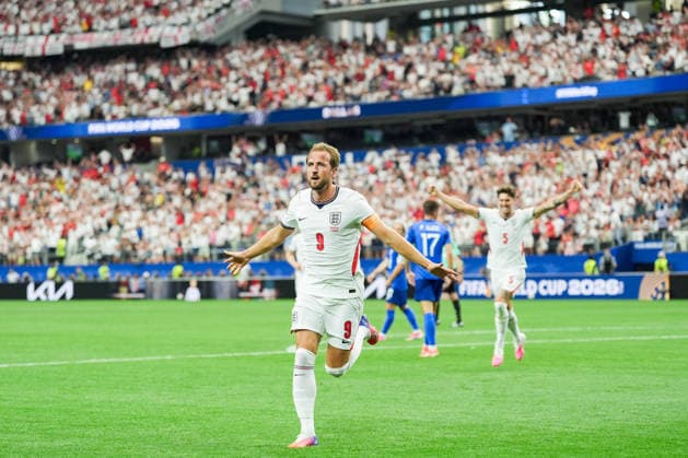 Harry Kane of England celebrates after scoring the team s second goal during a FIFA Men’s World Cup 2026 Group Stage football match between England and Croatia at Dallas Stadium, in Arlington on June 17th 2026 (Photo by Richard Callis SPP)  Copyright: xRichardxCallis SPPx Sportspressphoto_SPR169059