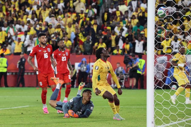 17.06.2026, Fussball, Herren, FIFA Weltmeisterschaft 2026, Vorrunde, Gruppe L, Toronto, Ghana - Panama, Torschuss zum 1:0, Torschütze: Caleb Yirenkyi (Ghana) Toronto BMO Field Ontario Kanada (CAN)