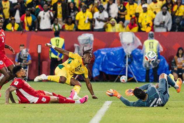 Brandon Thomas-Asante of Ghana shoots at goal during the FIFA World Cup, WM, Weltmeisterschaft, Fussball game between Ghana and Panama at Toronto Stadium on June 17, 2026 in Toronto, Ontario, Canada  Copyright: xCurtisxWongx xSPPx Sportspressphoto_SPR169364