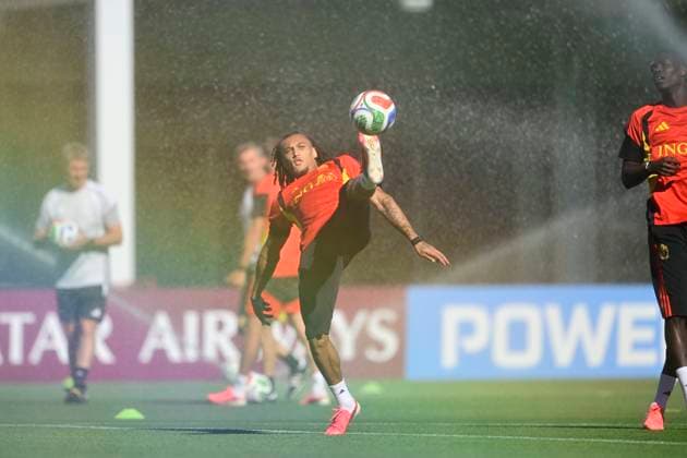 Belgian national football team - FIFA World Cup, WM, Weltmeisterschaft, Fussball 2026 - media activities 17 06 2026 RENTON, UNITED STATES OF AMERICA - JUNE 17 : Moreira Da Silva Diego defender of Belgium pictured during a training session of the Belgian national football team during the FIFA World Cup 2026 on June 17, 2026 in Renton, United States of America, 17 06 2026 Renton United States of America  Copyright: xJanxDexMeuleneirx