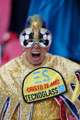 FIFA World Cup, WM, Weltmeisterschaft, Fussball 2026 - Group K- Uzbekistan vs Colombia epaselect A Colombia fan attends the 2026 FIFA World Cup Group K match between Uzbekistan and Colombia at Azteca Stadium in Mexico City, Mexico, 17 June 2026. Mexico City Mexico  Copyright: xIsaacxEsquivelx