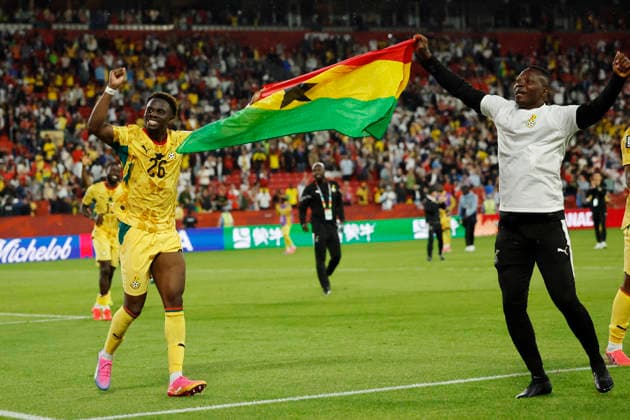 Ghanaian players celebrate at the end of a Group L match at the 2026 FIFA World Cup, WM, Weltmeisterschaft, Fussball between Ghana and Panama at BMO Stadium in Toronto, Canada, 17 June 2026. FIFA World Cup 2026 - Group L- Ghana vs Panama !ACHTUNG: NUR REDAKTIONELLE NUTZUNG!  Copyright: xBienvenidoxVelascox GR4211 20260618-55020629193_1