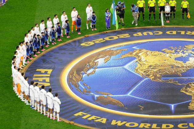 FIFA World Cup, WM, Weltmeisterschaft, Fussball 2026 - Group K - Uzbekistan vs Colombia Players of Uzbekistan line up ahead of the FIFA World Cup 2026 Group K soccer match between Uzbekistan and Colombia, in Mexico City, Mexico, 17 June 2026. Mexico City Mexico  Copyright: xSASHENKAxGUTIERREZx