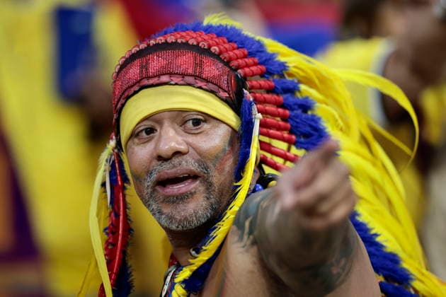 FIFA World Cup, WM, Weltmeisterschaft, Fussball 2026 - Group K- Uzbekistan vs Colombia A Colombia fan attends the 2026 FIFA World Cup Group K match between Uzbekistan and Colombia at Azteca Stadium in Mexico City, Mexico, 17 June 2026. Mexico City Mexico  Copyright: xJosexMendezx