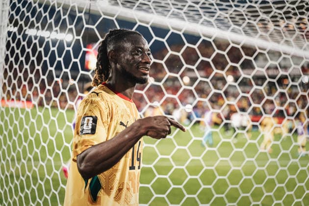 Fußball Herren FIFA Fußball-Weltmeisterschaft 2026 Gruppe L Ghana vs. Panama 17.06.2026 Gideon Mensah ( 14, Ghana) spricht nach dem Spiel mit den Fans Toronto Toronto Stadium Ontario Kanada