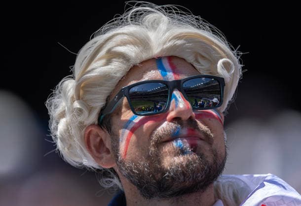 France v Senegal: Group I - FIFA World Cup, WM, Weltmeisterschaft, Fussball 2026 EAST RUTHERFORD, NEW JERSEY - JUNE 16: A fan of France during the FIFA World Cup 2026 Group I match between France and Senegal at New York New Jersey Stadium on June 16, 2026 in East Rutherford, United States. East Rutherford New York New Jersey Stadium New Jersey United States Copyright: xVisionhausx 776447857