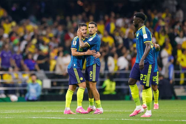 FIFA World Cup, WM, Weltmeisterschaft, Fussball 2026 UZBEKISTAN VS COLOMBIA FIFA WORLD CUP 2026 UZBEKISTAN VS COLOMBIA UZBEKISTAN VS COLOMBIA 17062026 CIUDAD DE MEXICO, MEXICO. Action photo of James Rodriguez (L) and Daniel Munoz (2) of Colombia, celebrating a goal during Round 1 Group K game of the FIFA World Cup 2026, held at the Estadio Ciudad de Mexico at Mexico City . Foto de accion de James Rodriguez (I) y Daniel Munoz (2) de Colombia, celebrando un gol durante juego de Ronda 1 del Grupo K de la Copa del Mundo 2026 de la FIFA, celebrado en el Estadio Ciudad de Mexico de la Ciudad de MÃ xico. PHOTO BY IMAGENSHOP AGENCIA FOTOGRAFICA MEXICO CITY MEXICO CITY MEXICO