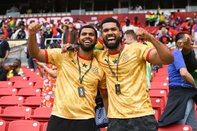 Ghana national team, Nationalteam vs Panama National Team. FIFA World Cup, WM, Weltmeisterschaft, Fussball 2026 Group L match. Ghana National Team and Panama National Team supporters during the match played between the National Team of Ghana and the National Team of Panama. FIFA World Cup 2026 Group L match, played on 17.06.26 at the Toronto Stadium in Toronto, Ontario, Canada. Photo Jose Campos PMEimages Toronto Ontario Canada Copyright: xJosexCamposx xPMEimagesx