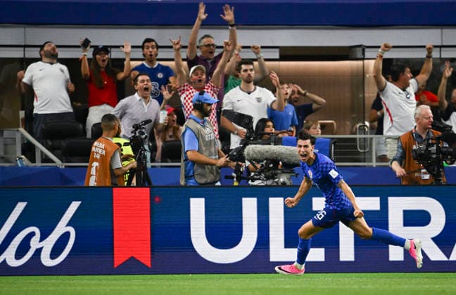 (260618) -- DALLAS, June 18, 2026 -- Petar Musa of Croatia celebrates his goal during the group L match between England and Croatia at the 2026 FIFA World Cup, WM, Weltmeisterschaft, Fussball at the Dallas Stadium in Dallas, the United States, on June 17, 2026. ) (SP)U.S.-DALLAS-FOOTBALL-FIFA WORLD CUP-GROUP L-ENG VS CRO WuxXiaoling 