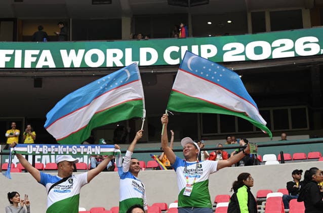 (260618) -- MEXICO CITY, June 18, 2026 -- Fans of Uzbekistan are seen before the group K match between Uzbekistan and Colombia at the FIFA World Cup, WM, Weltmeisterschaft, Fussball 2026 in Mexico City, Mexico, June 17, 2026. ) (SP)MEXICO-MEXICO CITY-FOOTBALL-FIFA WORLD CUP-GROUP K-UZB VS COL WuxWei 