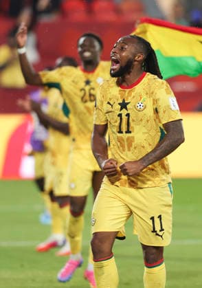 (260618) -- TORONTO, June 18, 2026 -- Antoine Semenyo of Ghana reacts after the group L match between Ghana and Panama at the 2026 FIFA World Cup, WM, Weltmeisterschaft, Fussball at Toronto Stadium in Toronto, Canada, on June 17, 2026. (Photo by Xinhua) (SP)CANADA-TORONTO-FOOTBALL-FIFA WORLD CUP-GROUP L-GHA VS PAN ZouxZheng 