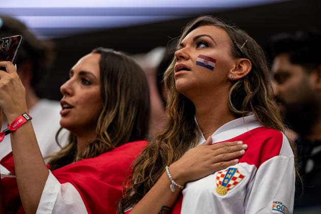 DALLAS, TEXAS - JUNE 17: supporter of Croatia during the FIFA World Cup, WM, Weltmeisterschaft, Fussball 2026 Group L match between England and Croatia at Dallas Stadium on June 17, 2026 in Dallas, Texas.  Copyright: xMBxMediax