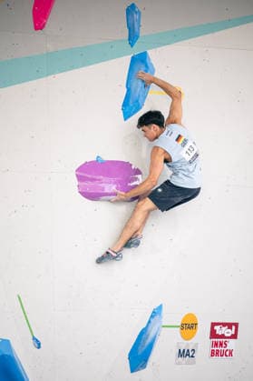 17.06.2026: Klettern - Bouldern: World Climbing Series Innsbruck 2026 - Qualifikation Herren Lucas Trandafir (GER) Innsbruck Kletterzentrum Innsbruck Österreich