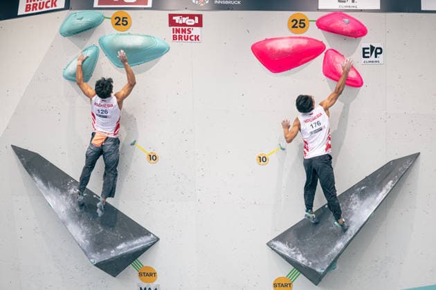 17.06.2026: Klettern - Bouldern: World Climbing Series Innsbruck 2026 - Qualifikation Herren Ravianto Ramadhan (INA), Raviandi Ramadhan (INA) Innsbruck Kletterzentrum Innsbruck Österreich
