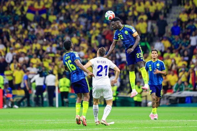 FIFA World Cup, WM, Weltmeisterschaft, Fussball 2026 UZBEKISTAN VS COLOMBIA FIFA WORLD CUP 2026 UZBEKISTAN VS COLOMBIA UZBEKISTAN VS COLOMBIA 17062026 CIUDAD DE MEXICO, MEXICO. Action photo of Igor Sergeev (L) of Uzbekistan and Davinson Sanchez (23) of Colombia, during Round 1 Group K game of the FIFA World Cup 2026, held at the Estadio Ciudad de Mexico at Mexico City . Foto de accion de Igor Sergeev (L) de Uzbekistan y Davinson Sanchez (23) de Colombia, durante juego de Ronda 1 del Grupo K de la Copa del Mundo 2026 de la FIFA, celebrado en el Estadio Ciudad de Mexico de la Ciudad de MÃ xico. PHOTO BY IMAGENSHOP AGENCIA FOTOGRAFICA MEXICO CITY MEXICO CITY MEXICO