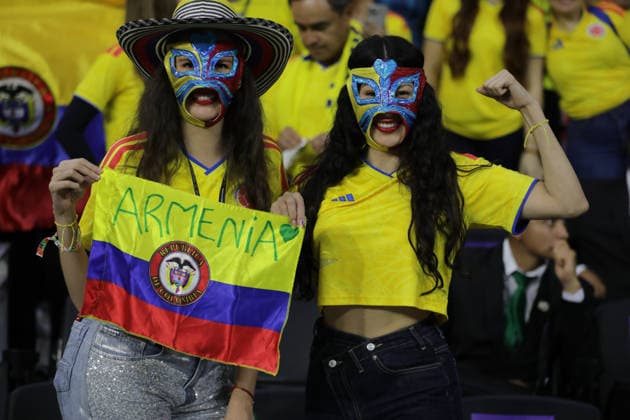 Uzbekistan v Colombia FIFA World Cup, WM, Weltmeisterschaft, Fussball Group K Match Colombian women support the Colombia national team, Nationalteam during the FIFA World Cup Group K match between Colombia and Uzbekistan at Mexico City Stadium. on June 17, 2026 in Mexico City, Mexico. (Photo by Ian Robles Eyepix Group) (Photo by Ian Robles Eyepix Group Eyepix via Nexpher Images) Mexico City