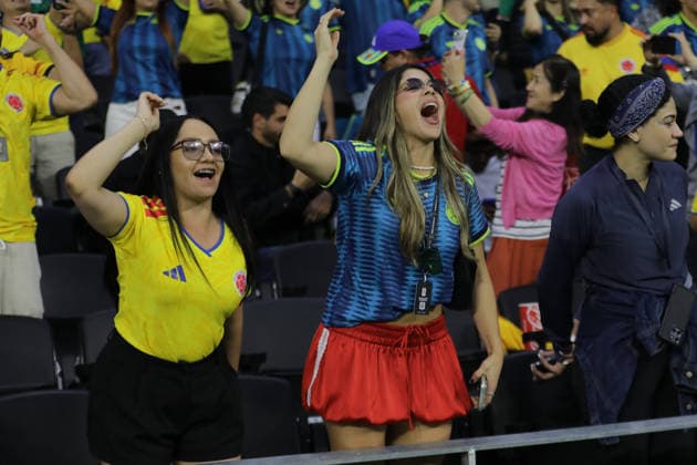 Uzbekistan v Colombia FIFA World Cup, WM, Weltmeisterschaft, Fussball Group K Match Colombian women support the Colombia national team, Nationalteam during the FIFA World Cup Group K match between Colombia and Uzbekistan at Mexico City Stadium. on June 17, 2026 in Mexico City, Mexico. (Photo by Ian Robles Eyepix Group) (Photo by Ian Robles Eyepix Group Eyepix via Nexpher Images) Mexico City
