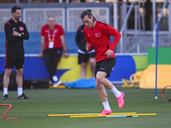 Turkish national football team holds 1st training session in US city of San Jose SAN JOSE, CALIFORNIA - JUNE 17: Caglar Soguncu of the Turkish national football team attends the training session in San Jose, California on June 17, 2026. Turkiye to face Paraguay on June 19 in their 2nd 2026 FIFA World Cup, WM, Weltmeisterschaft, Fussball match. Tayfun Coskun Anadolu California United States. Editorial use only. Please get in touch for any other usage.  Copyright: x2026xAnadoluxTayfunxCoskunx