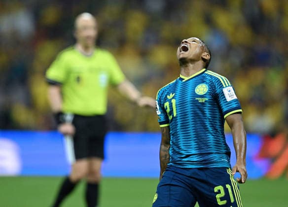 (260618) -- MEXICO CITY, June 18, 2026 -- Jaminton Campaz of Colombia reacts during the group K match between Uzbekistan and Colombia at the FIFA World Cup, WM, Weltmeisterschaft, Fussball 2026 in Mexico City, Mexico, June 17, 2026. (Photo by Xinhua) (SP)MEXICO-MEXICO CITY-FOOTBALL-FIFA WORLD CUP-GROUP K-UZB VS COL LucioxTavora 